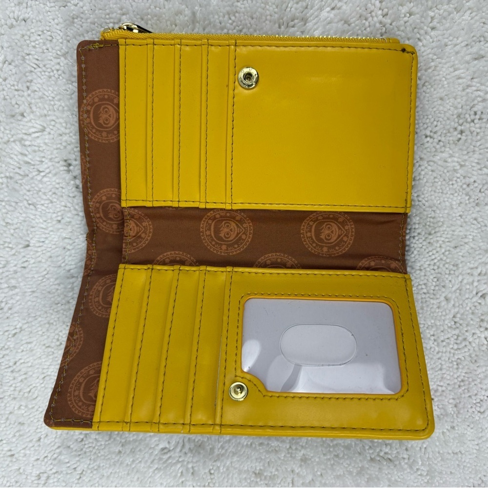 NWT Loungefly Disney Coco Brown and Yellow with a Floral Skull Emblem Wallet - Picture 6 of 11
